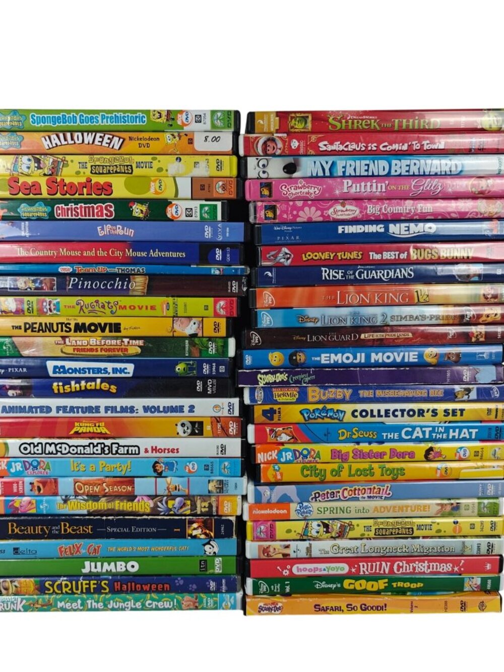 Children's DVD Lot Of 50 Titles  Assorted Movies TV Shows Animated
